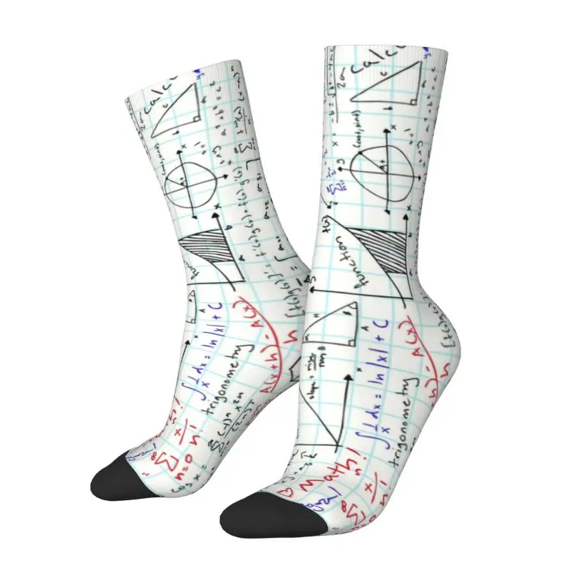 Calcetines con estampado de matemáticas para hombre y mujer, calcetín elástico para verano, Otoño e Invierno