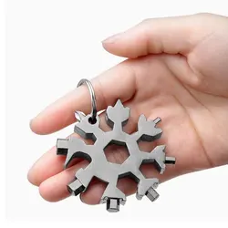 1 piece 18-in-1 Stainless Steel Snowflakes Multi-tool Herramienta 18 En 1 Multifunctional Tool Copo De Nieve Llave Multiusos