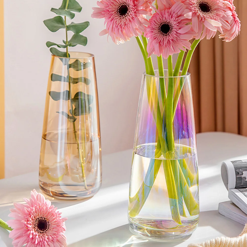 

1Pcs Electroplated Glass Flower Vessel Stylish Decorative Vase Hydroponic Plant Ornament for Home Decorative Vase