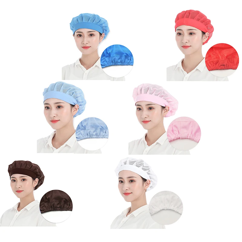 Men Women Mesh Work Hat Dust-proof Chef Hotel Bakery Kitchen Uniform Workwear Work Cap