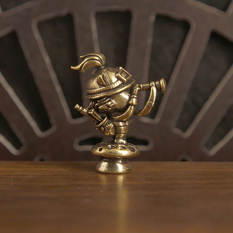 1/2Pcs Brass Blind Monk Timo Hanbing Zhao Xin Figure Creative Doll Retro Decorative Ornament