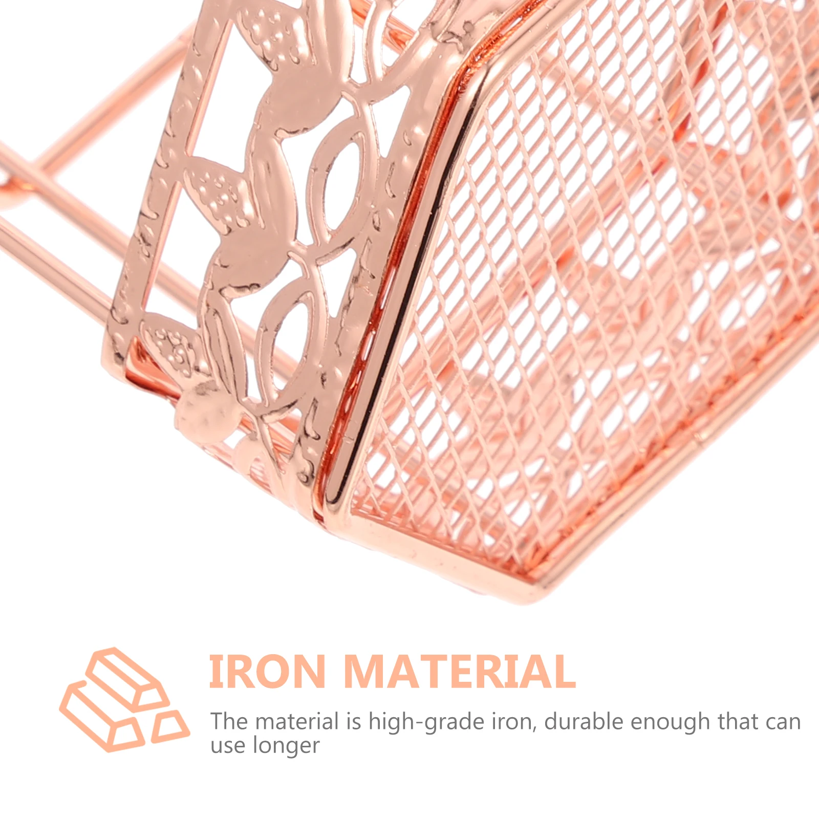 

Storage Box Rose Gold Pen Holder Office Makeup Brush for Vanity Delicate Iron Desk