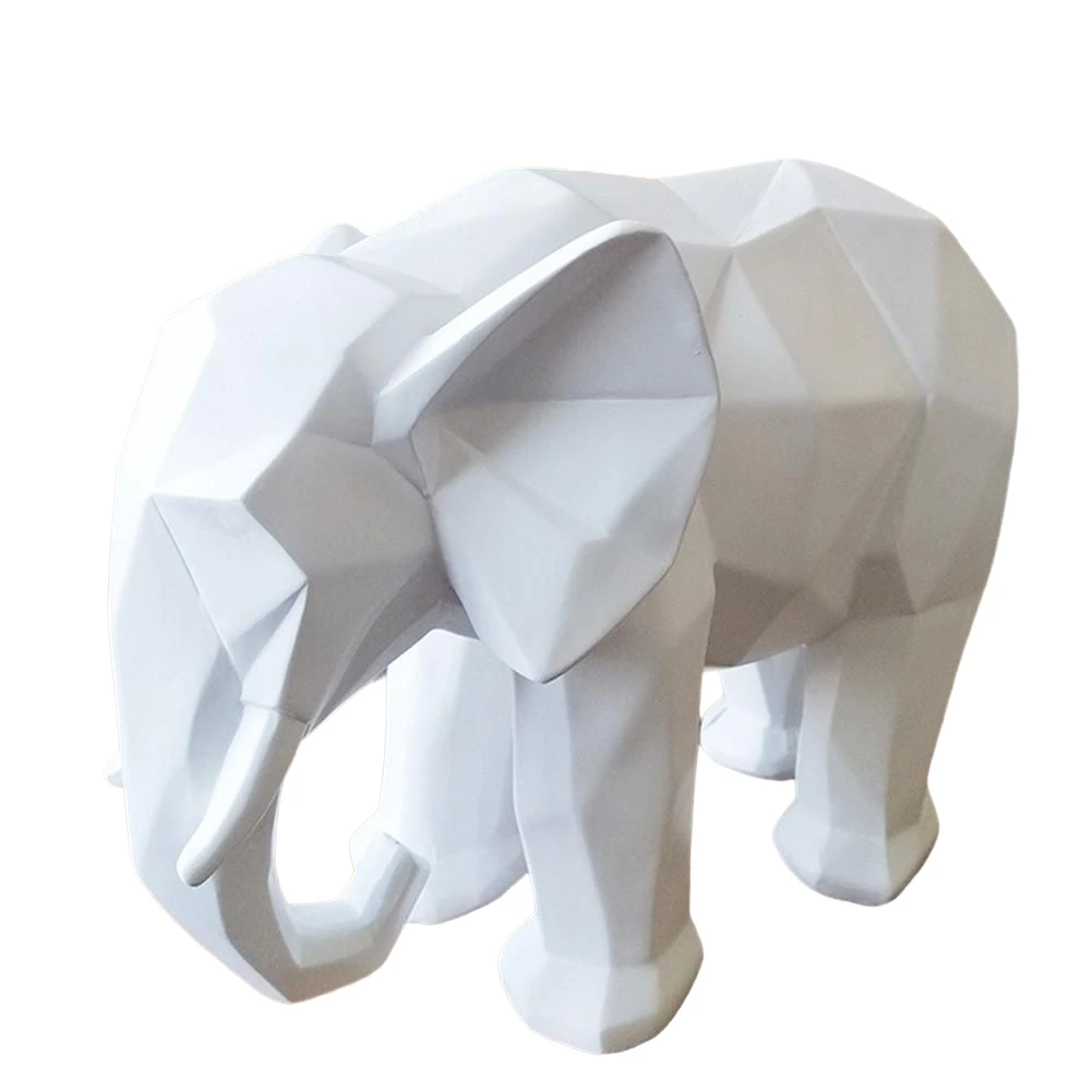 

BEAU-Fashion Abstract 3D Print Elephant Statue Resin Ornaments Home Decoration Accessories Gift Geometric Elephant Sculpture