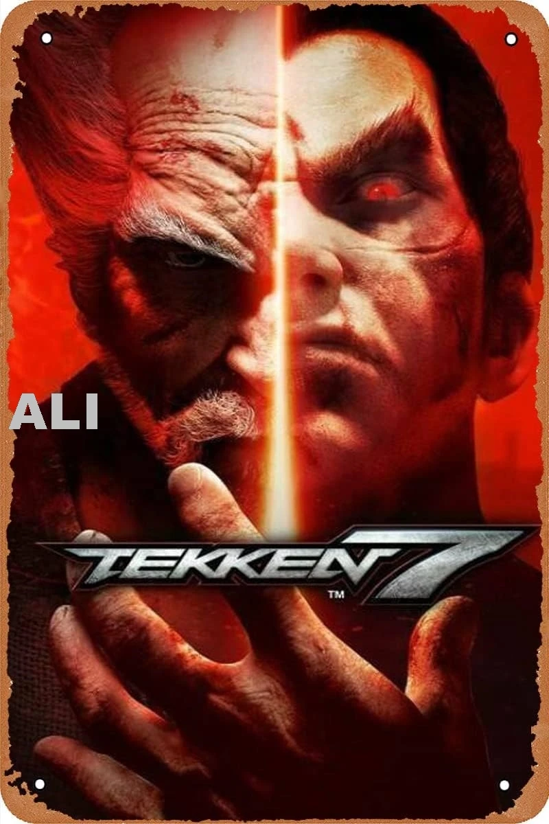 Tekken 7 Game Poster Tin Metal Sign Game Room Man Cave Wall Art Plaque Decor Gift 8x12 inches 66 sign