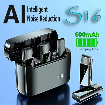 USB wireless microphone intelligent noise reduction USBC mobile camera sound card computer audio Video recording lapel microphone