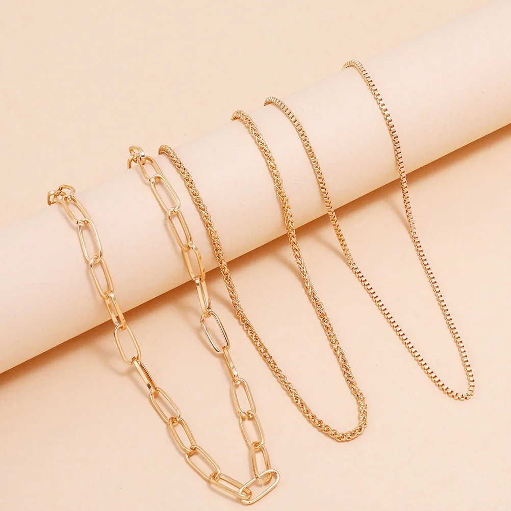 

3Pcs Thick Necklace Creative Clavicle Pendant Punk Style Jewelry for Special Occasions Valentine's Day Elegance