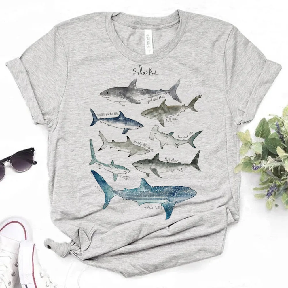 Whales t shirt women summer top female graphic clothes