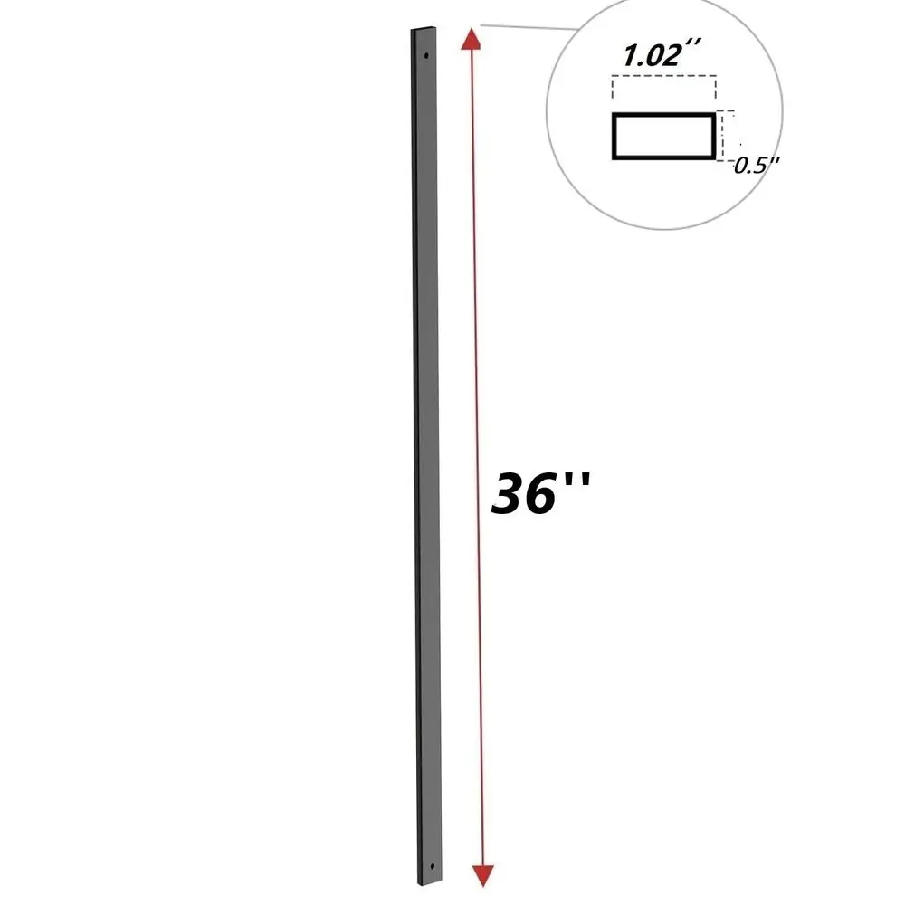 36 Hollow Rectangle Deck Balusters with End Caps and Screws for 60-Pack Railing Support