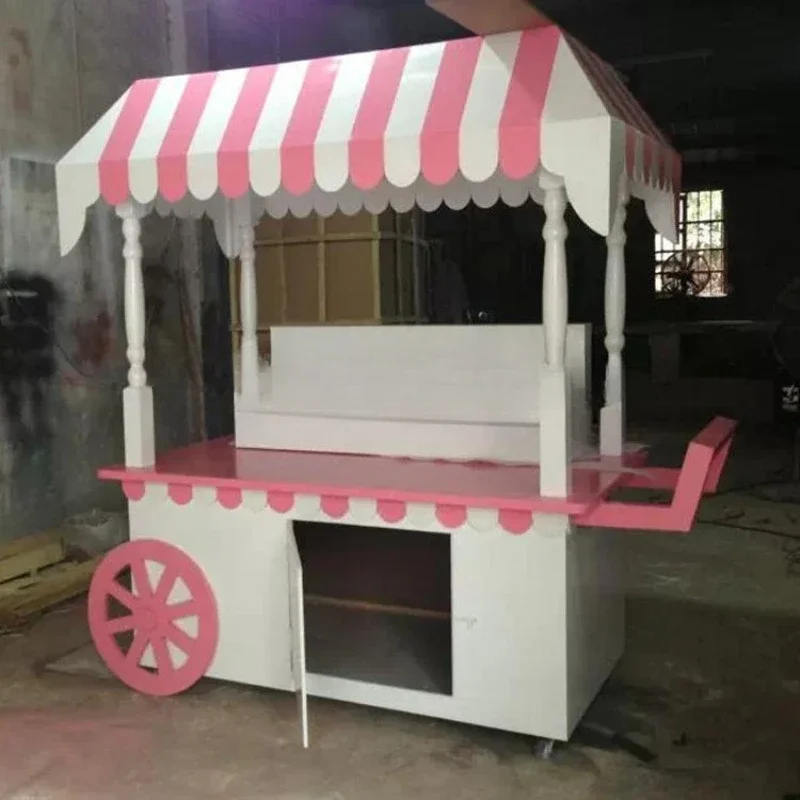 Cosmetics brand display cart, event candy carriage, shopping mall sales promotion float