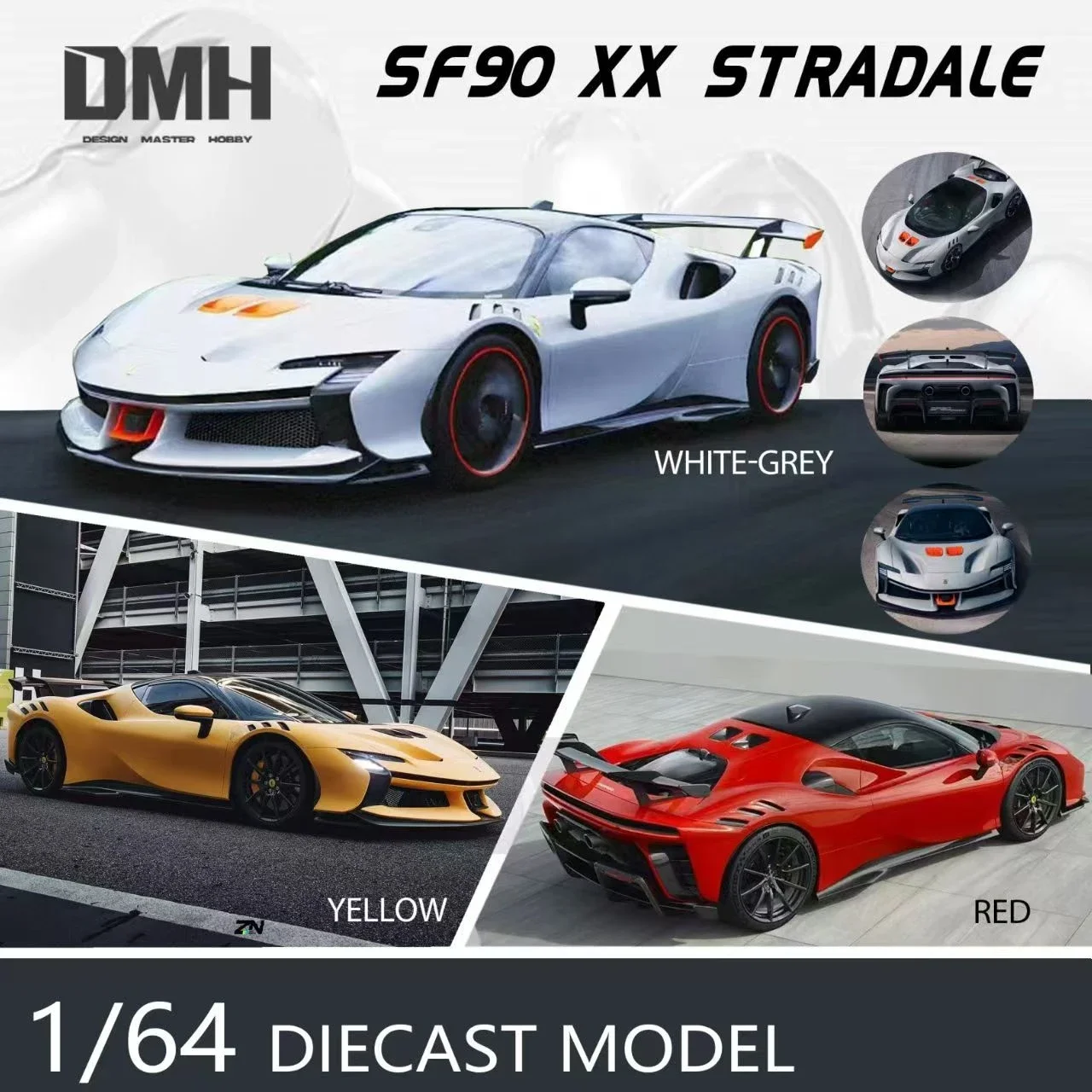 

**Pre-order ** DMH 1:64 SF90 XX Stradale F173 Yellow Red White Diecast Model Car