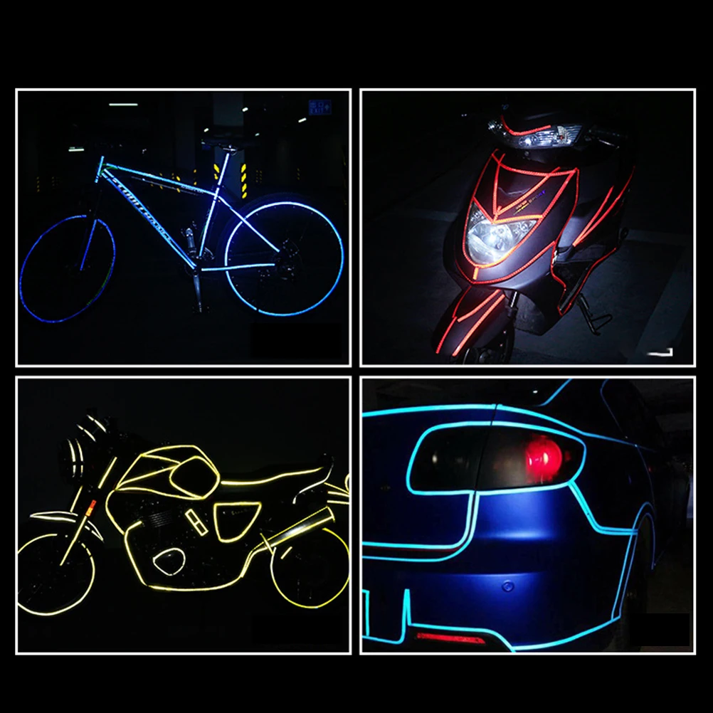 

3pcs Luminous Reflective Tape Waterproof For Car Bike Motorcycle Safety Decoration Night Use Diy No Electricity