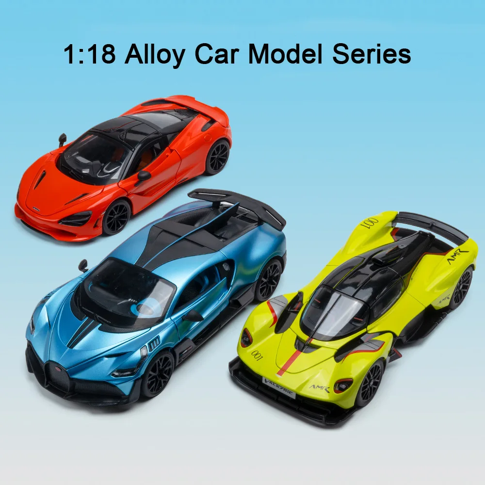

1:18 Alloy Diecast Cars Models Toys Series Divo 750S Valkyrie Miniature Sports Car Doors Opened Vehicles Children's Day Gifts