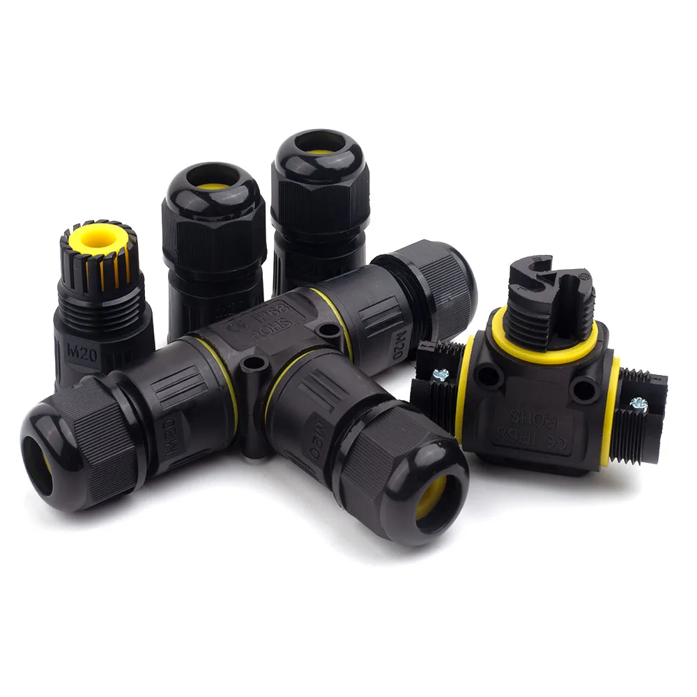 

Ip68 M20 T-Type 3 Outdoor Waterproof and Rainproof Buried Underground Connector 2 Pin 3 Pin Screw Quick Wiring and Distribution