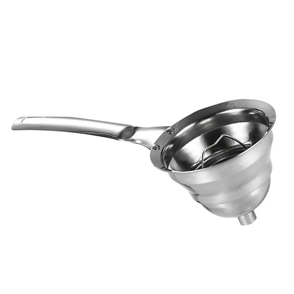 1Pcs Stainless Steel Colander Strainer Oil Filter Spoon Multi Purpose Heavy Duty Kitchen Funnel for Restaurant Hotel Bar Home
