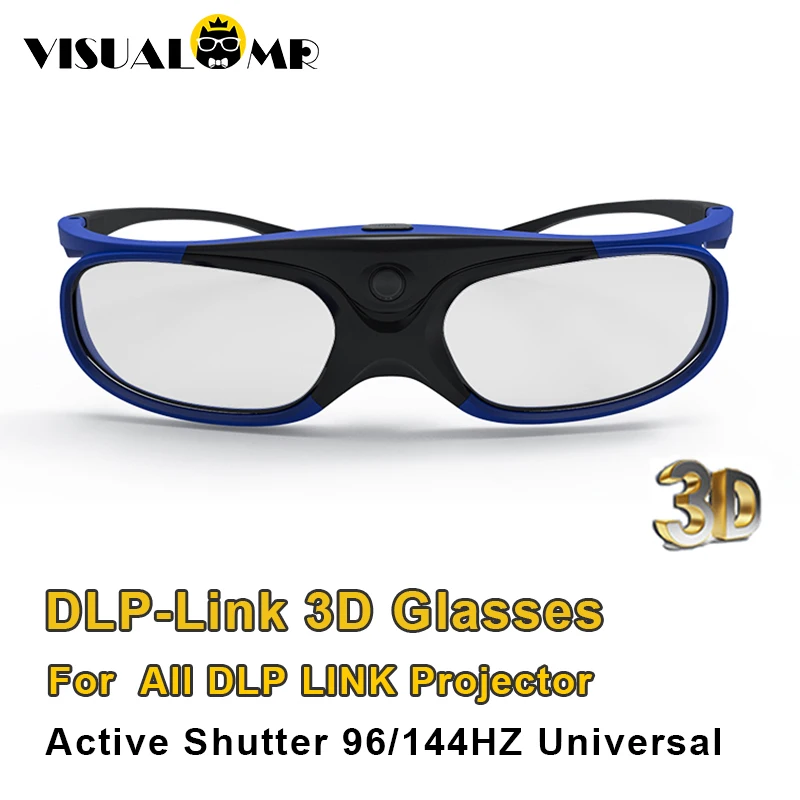 

New Active Shutter 3D Glasses Universal DLP-Link 96/144HZ USB Rechargeable for All DLP LINK Projector BenQ Dell Acer Optama Sony