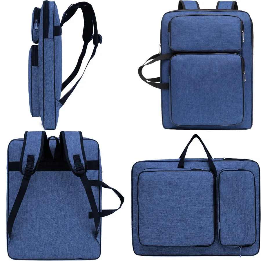 Mochila de transporte de cartera de artista 8K para almacenamiento de arte versátil: mochila de tablero de dibujo ajustable impermeable con protección