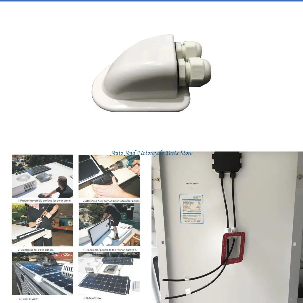 

P9FD Wearproof Yacht Roof Junction Box 2 Holes Solar Panel Cable Entry Gland