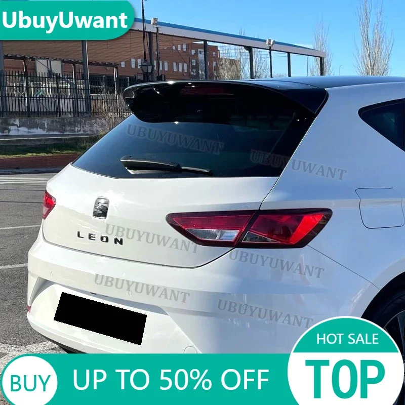 

For Seat LEON MK3 MK3.5 5F FR Style Hatchback Spoiler 2012-2020 ABS Material Rear Roof Lip Spoiler Car Tail Wing Decoration