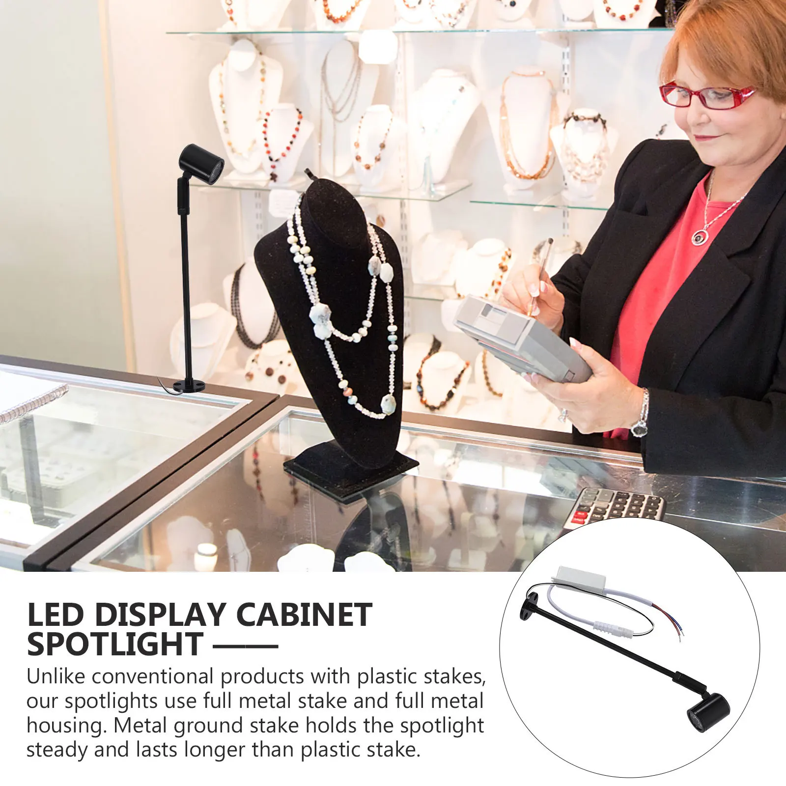 

2pcs Led Spotlight 3W Ac100V-265V 215Mm Warm White 3000K Metal Stake Outdoor Landscape Lighting For Garden Pathway Display Case