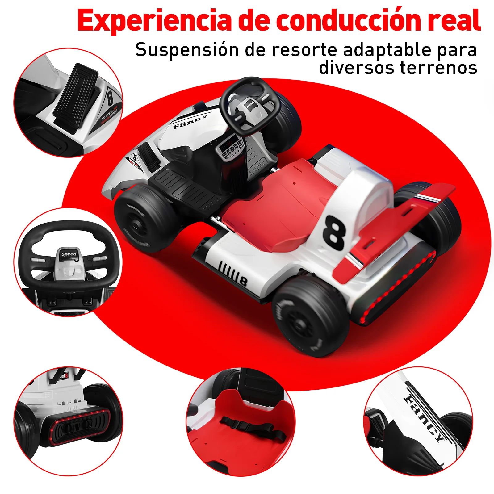 HONEYWHALE Go electric Kart for children with adjustable seat, remote Control mode, maximum speed 7 km/h, child electric car mounted with Led light