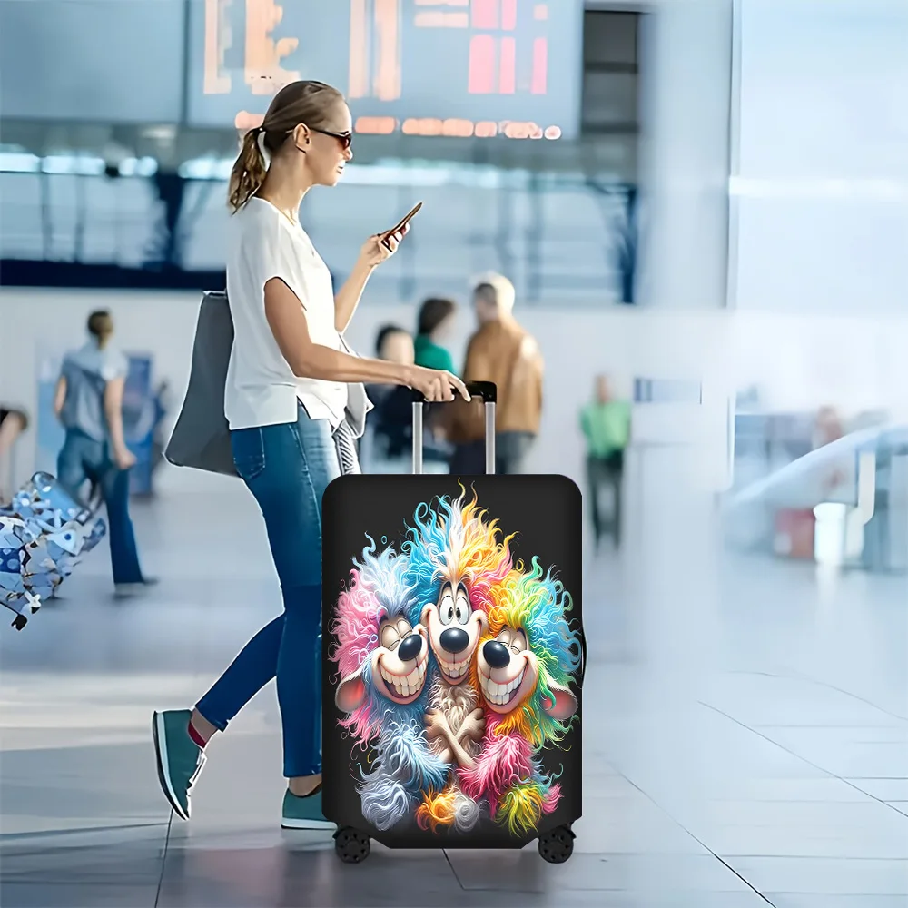 1pc Colorful Cartoon Blur Monster Print Luggage Cover. Fits Suitcases from 18 to 32 Inches; Effectively Protects Your Luggage