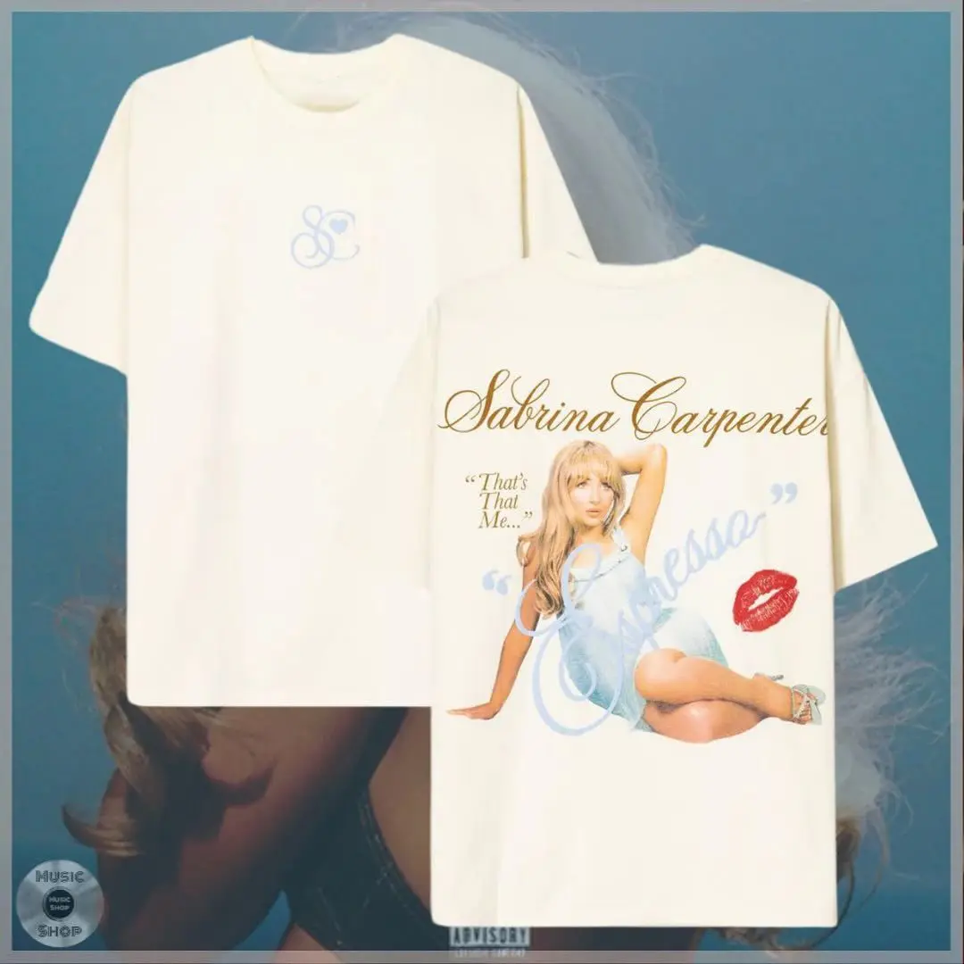 Y2K شارع العليا الهيب هوب الملابس النسائية SABRINA CARPENTER تي شيرت رائجة البيع المرأة تي شيرت عادية المتضخم القطن المحملة للجنسين #4