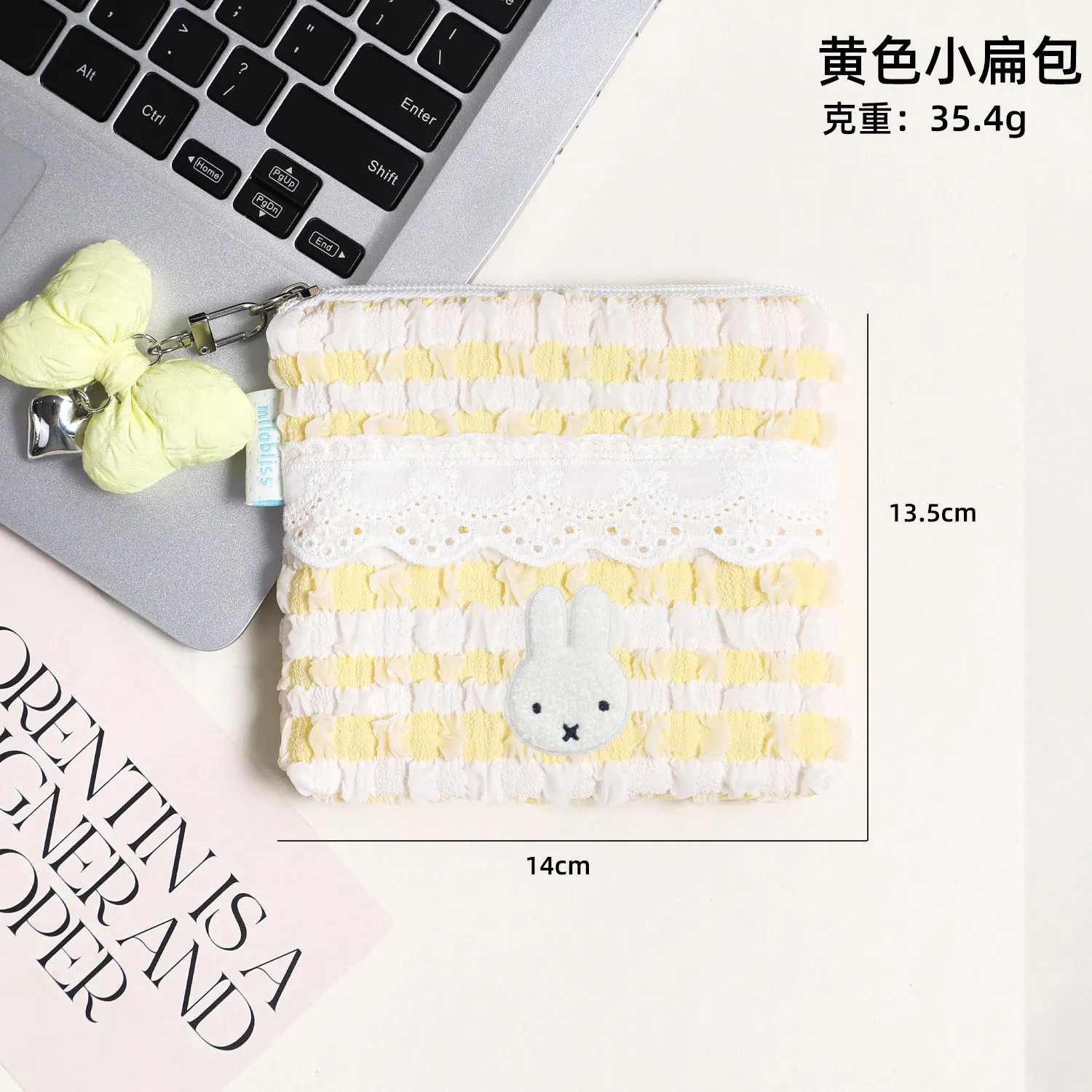 حقيبة مستحضرات التجميل على الطراز الكوري من ميفي كاواي، حقيبة لطيفة مزخرفة بالدانتيل، محفظة للعملات المعدنية على شكل فقاعات، حقيبة متعددة الوظائف #6