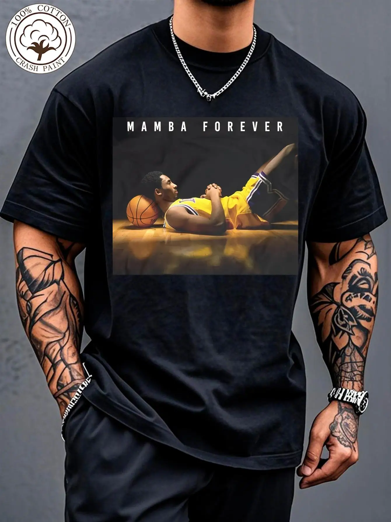 Mamba Forever Graphic Tee 100 Soft, Limited Edition for Men, Black, Relaxed Fit, Short Sleeve, Comfortable All-Season Style