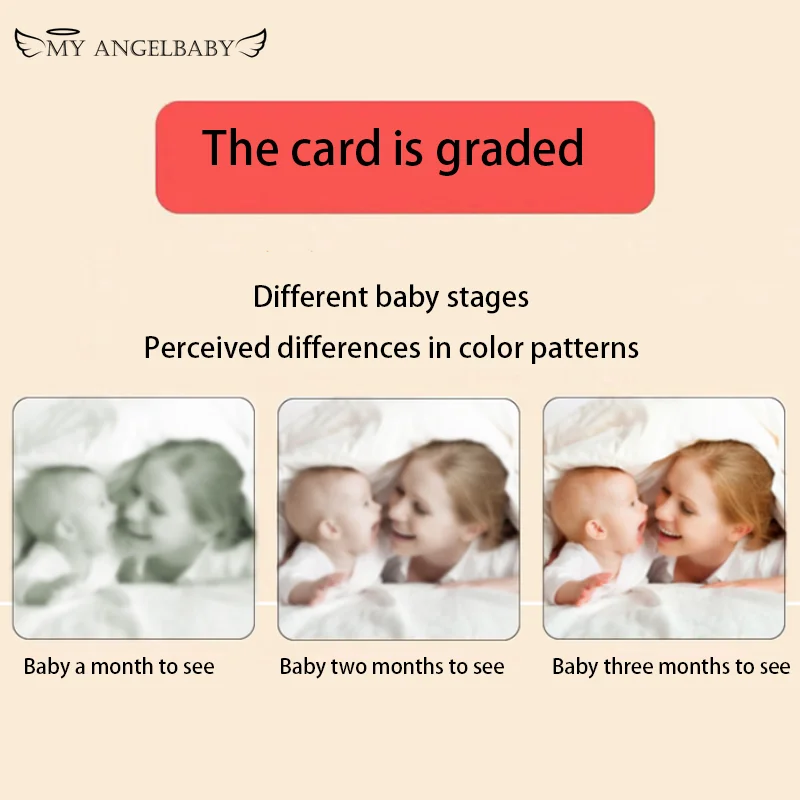Montessori Baby Visual Stimulation Card Toy Black White Flash Cards High Contrast Visual Stimulation Learning Toys for Children