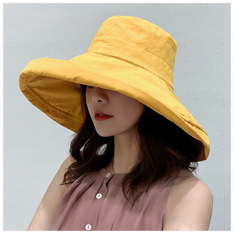 2024 Women\'s Hat Bucket hat Panamanian Women  Four Seasons Fisherman Hat Big Brim Hat Double-Sided Fisherman Hat Sun Visor C