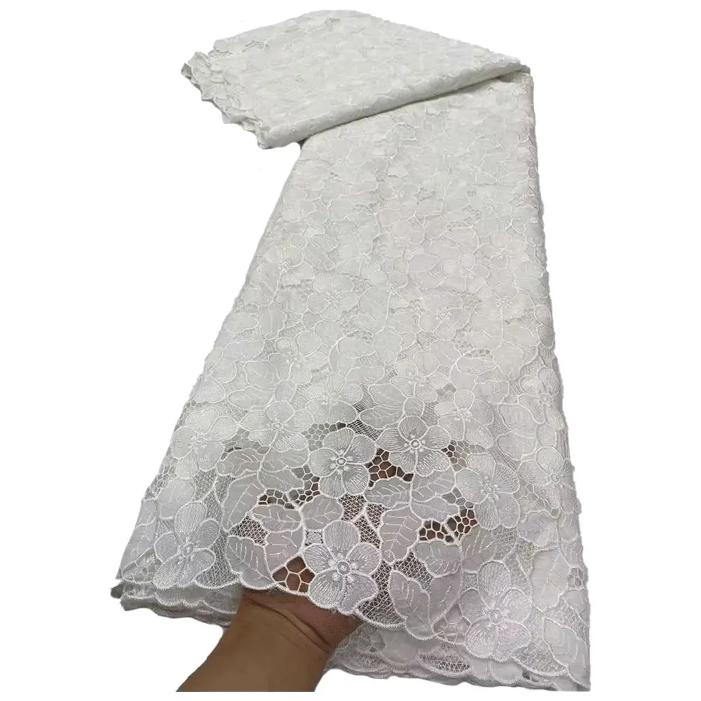 أنيقة أحدث الأنسجة صافي الدانتيل والتطريز النسيج خياطة لفستان الزفاف 5 ياردة النساء 2025 النيجيري الأفريقي للذوبان في الماء الدانتيل