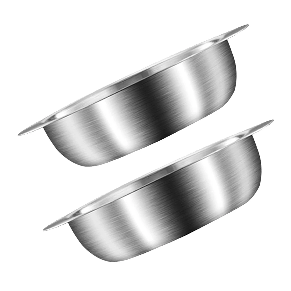 

2 Pcs Small Stainless Steel Sauce Bowls Soy Tray for Outdoor Barbecue Dipping Easy Clean Kitchen Bar Accessories
