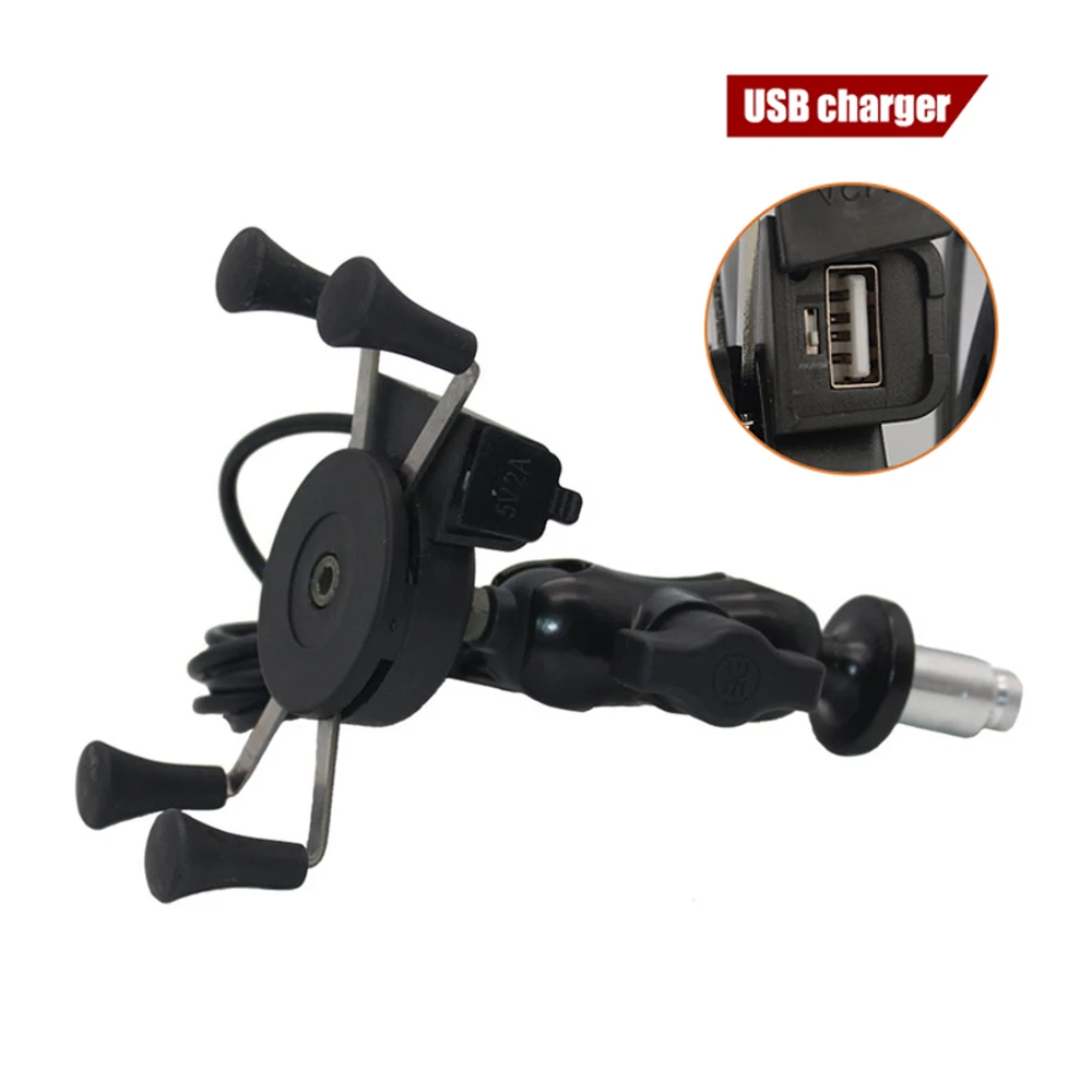 Phone Holder Charger Motorcycle Fork Stem Mount GPS Navigation Bracket for Yamaha YZF R1 2002-2017 HONDA CBR600 F4i USB Charger