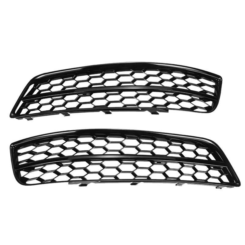 Black Car Front Bumper Fog Light Mesh Grille for Audi A3 8P 2009-2013 Fog Lamp Honeycomb Cover 8P0807681 8P0807682D