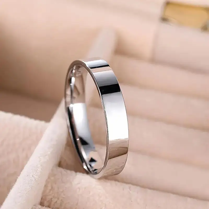 Huitan Plain Band Ring for Women Versatile Simple Stackable Party Daily Lady Silver Color Jewelry Minialist Metal Accessories