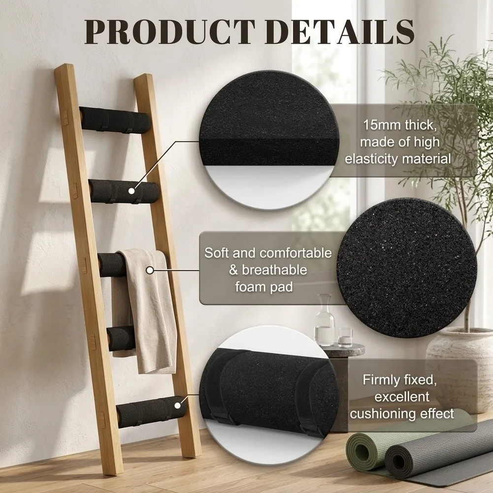 Soft Comfort Ladder Pads 5 Pack for Elderly Safety Shock Absorption Non Slip Fits Standard Step Ladders 26x26x4cm