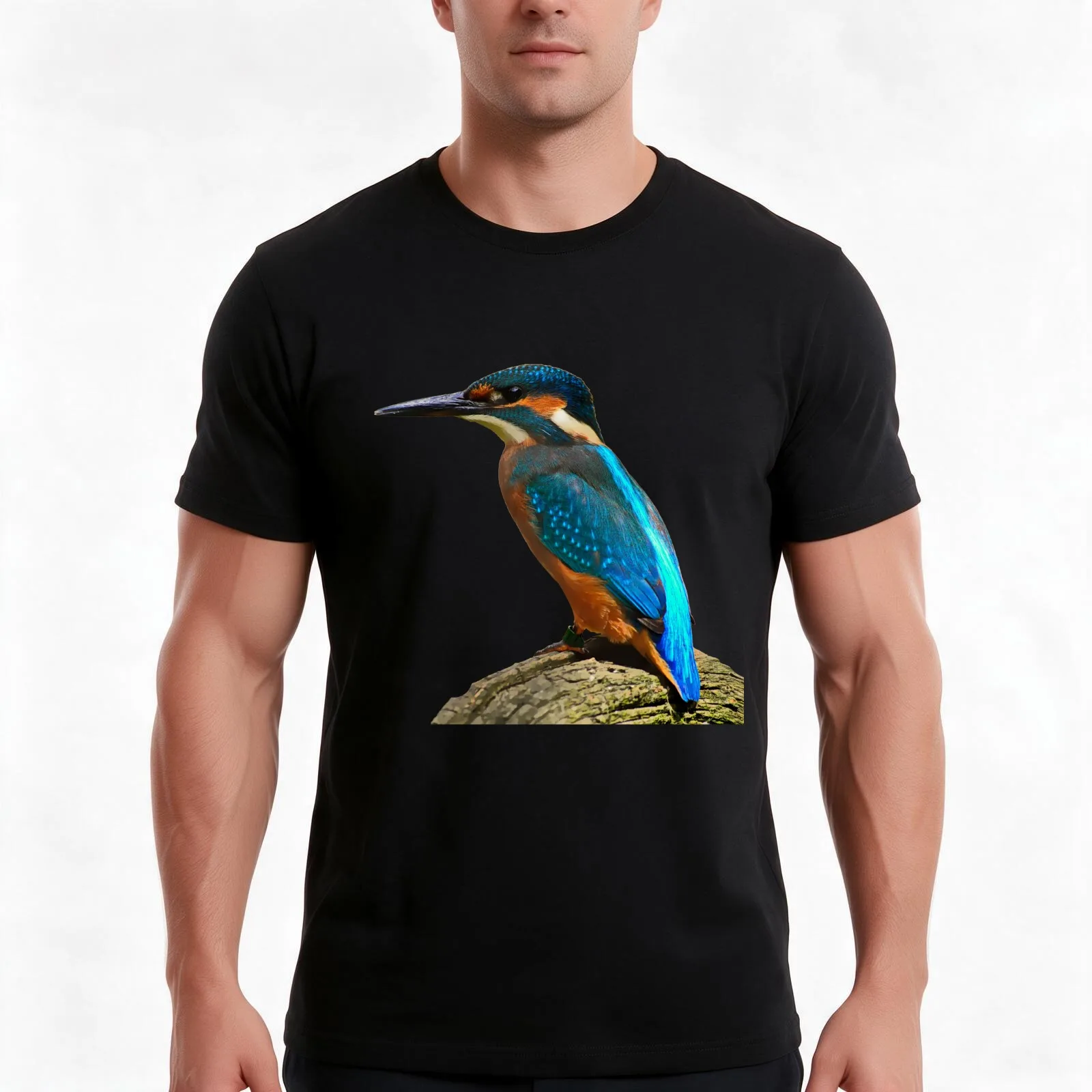 kingfisher T-Shirt Summer Casual Cotton Tee Oversized Streetwear Tops Vintage Graphic Print Loose Fit Short Sleeve