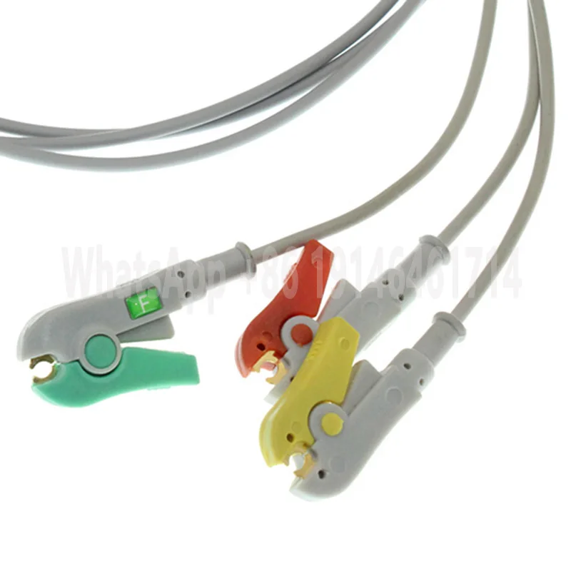 6 Pin ECG EKG 3/5 Electrode Leadwire For Dragers-Simens Monitor Spo2/ECG/TEMP Multi-Link Trunk Cable MS20093,Snap/Clip/VET Clip.