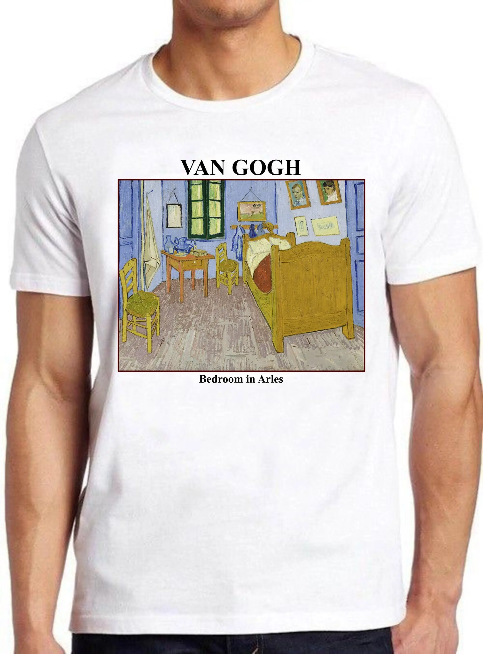 Van Gogh Bedroom in Arles Art Drawing T Shirt Funny Gamer Anime Cult Meme Movie Music 1112