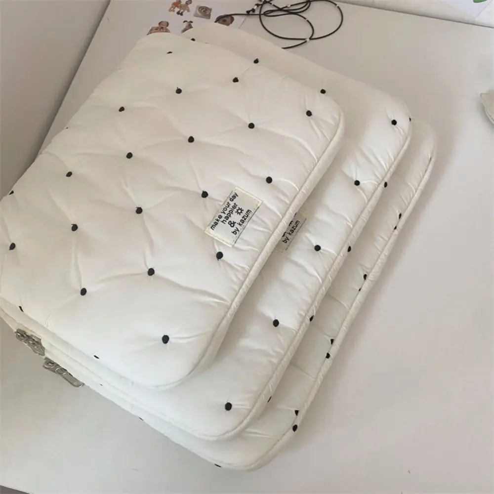 Portable Puffy Tablet Protective Case Large Capacity Embroidered Computer Storage Bag Lightweight Cute Tablet Sleeve Bag Travel