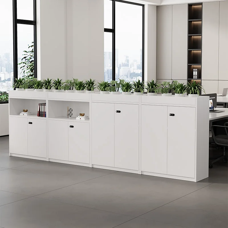 Office partition cabinet password lock low  side cabinet storage  file flower flower slot