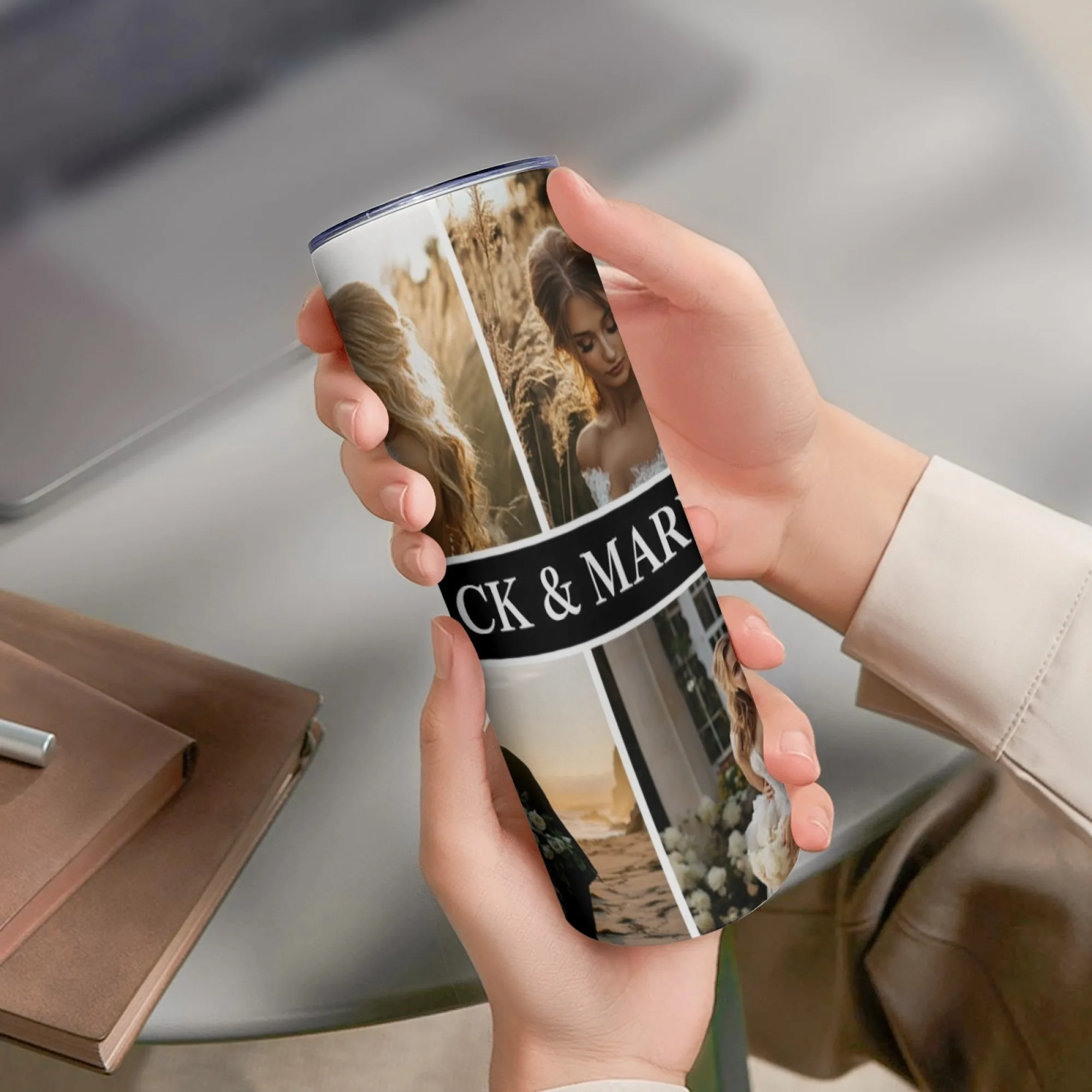 Custom 20oz Skinny Tumbler with Straw Using Photo  Name Custom Tumbler Personalized Cup Custom  Tumbler Travel Mug