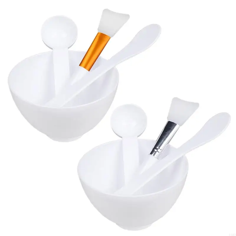 L8RD 4PCS Face Mask Mixing Bowl Set DIY Facemask Mixing Tool with Silicone for Facial Mask Bowl Makeup Brushes Spatula