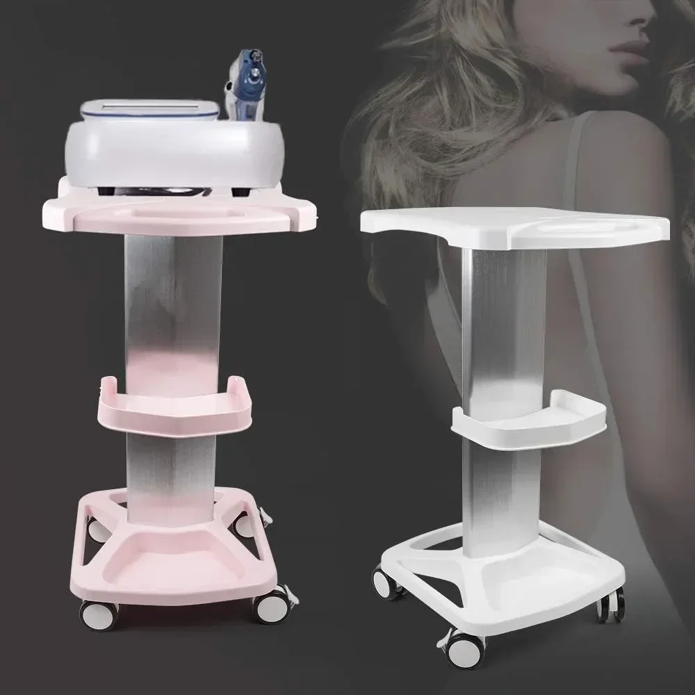 Aluminum Salon Trolley Cart, Alloy Trolley Stand for Beauty Equipment, with Tray and Wheels