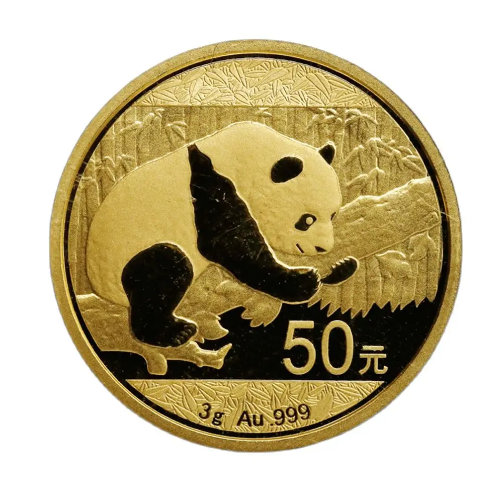 2016 China Panda 24K Gold Commemorative Coin Real Original 3g Au.999 50 Yuan UNC