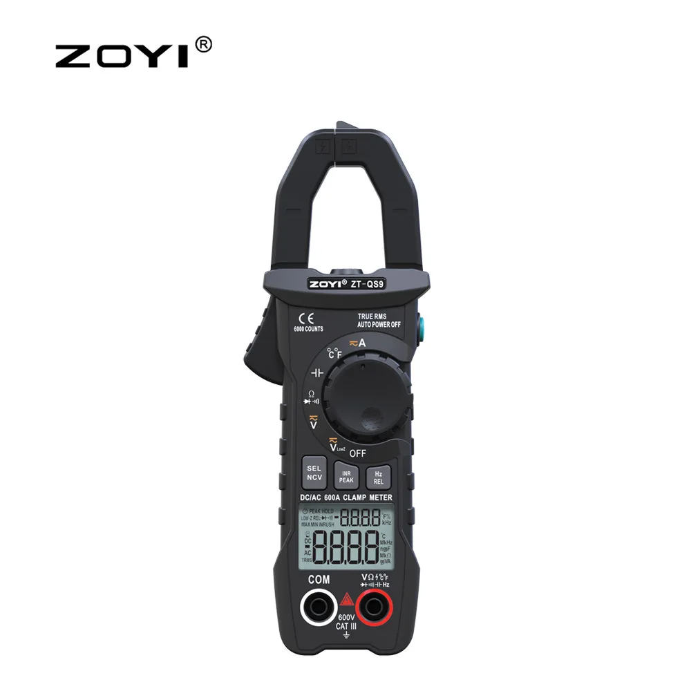 Zoyi Zt-qs9 Faixa Automática Tensão Mensurável Resistência on Off Temperatura Queima Inteligente Prevenção ac dc Clamp on Meter