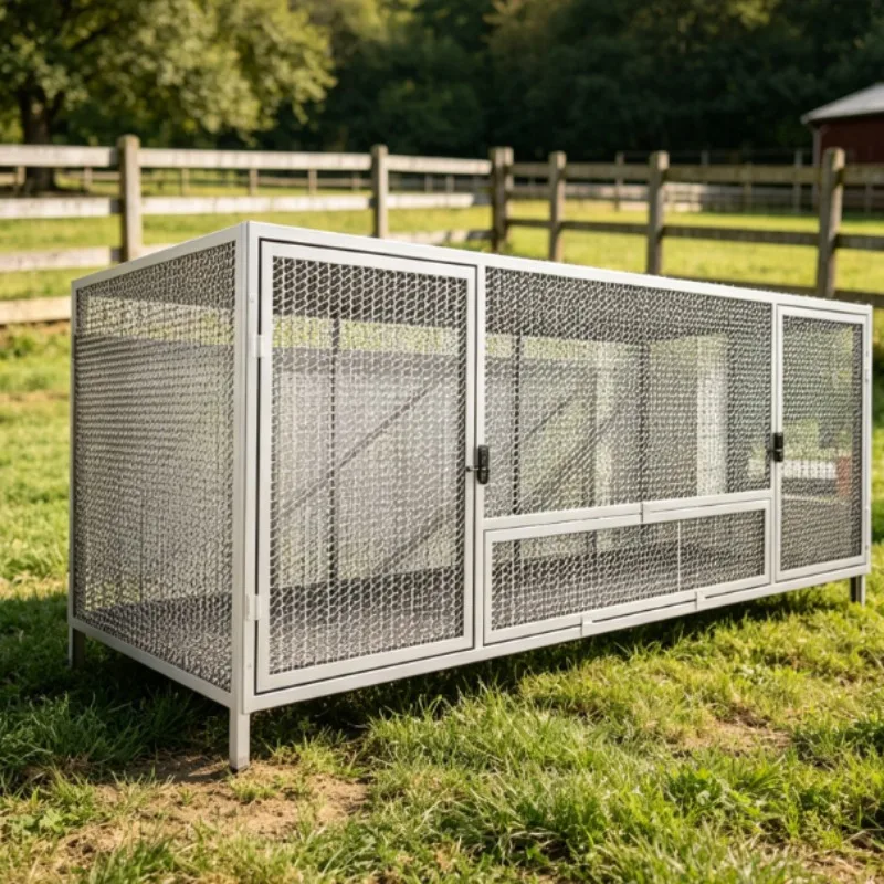 2026 Factory Direct Large Indoor Metal Chicken Coop with Plastic Tray All Season Enclosure for Duck Goose Pigeon Small Animals