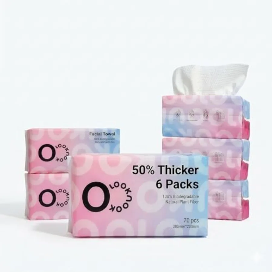 

Одноразовые полотенца для лица, на 50% более плотные, мягкие, для чувствительной кожи, многофункциональные салфетки для уборки, 70 штук, 6 упаковок