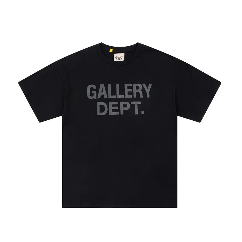 GALLERY DEPT Black Letter Print Loose Street Hip Hop Pullover Short Sleeve T-Shirt