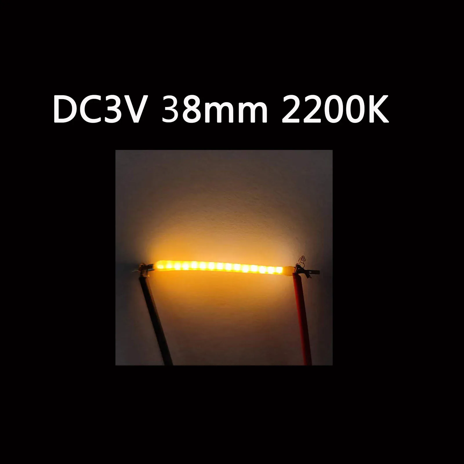 20pcs 38mm 3V COB Flexible LED Filament 2200K Red Edison Bulb Parts Lamp Incandescent Light Accessories Diodes